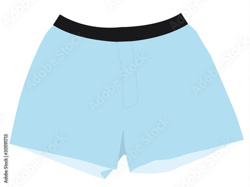 Boxer shorts blue realistic vector illustration isolated