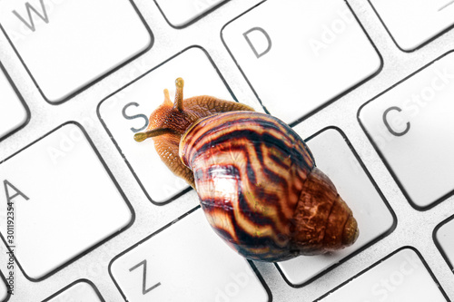 Concept of slow working computer.