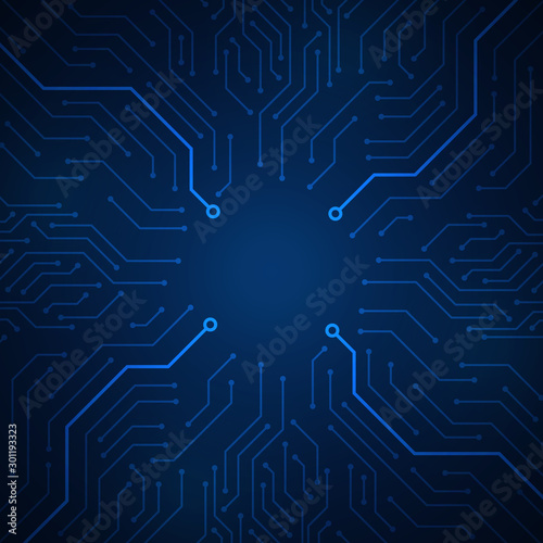Technology Background, blue circuit board pattern