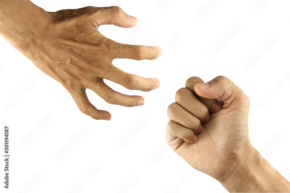 Hand gesture and sign collection isolated on white background Hand gesture and sign collection isolated on white background