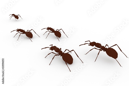ants ,3d illustration   invasion, displacement, ground, legs, antennae, insects © florence