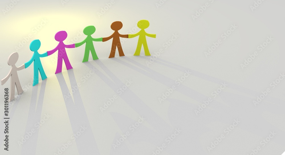group of persons, papercraft style, 3d illustration group of persons, papercraft style, 3d illustration