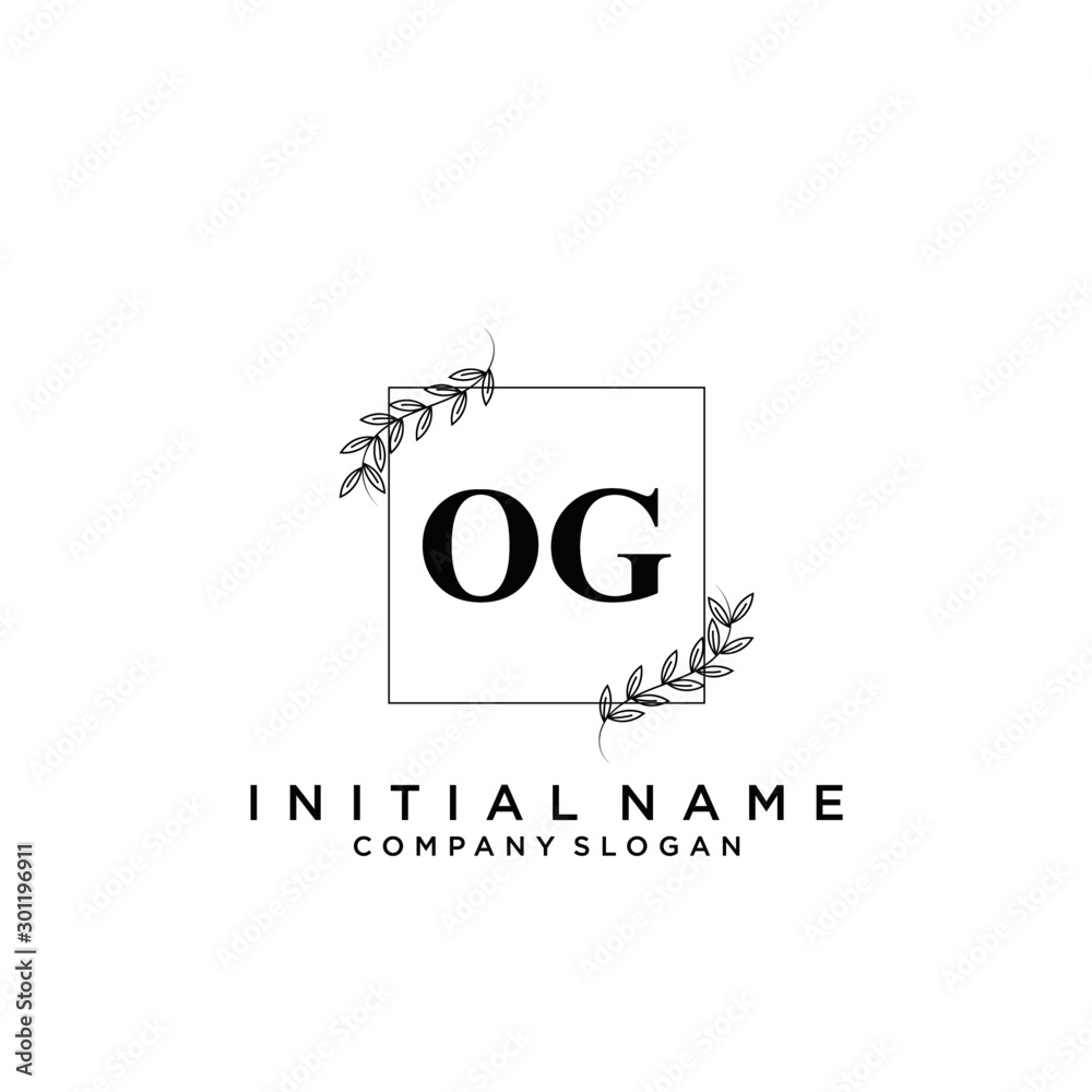 Letter OG Beauty Logo Template Vector Letter OG Beauty Logo Template Vector