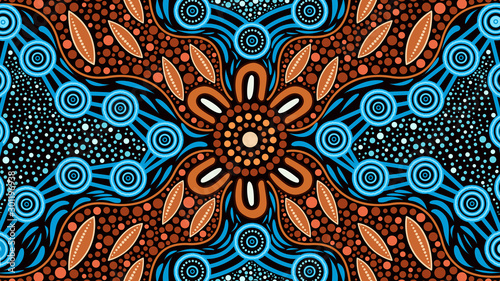 Illustration based on aboriginal style of background.