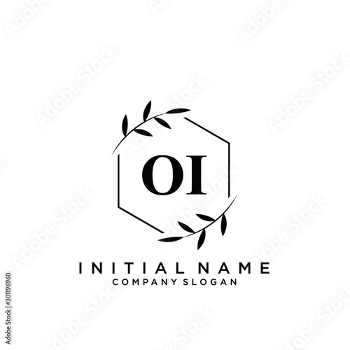 Letter OI Beauty Logo Template Vector