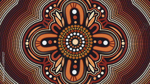 Illustration based on aboriginal style of background.