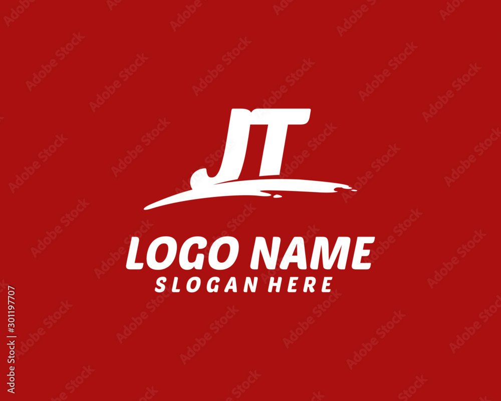 JT Initial with splash logo vector JT Initial with splash logo vector