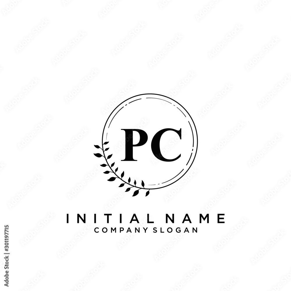 Letter PC Beauty Logo Template Vector Letter PC Beauty Logo Template Vector
