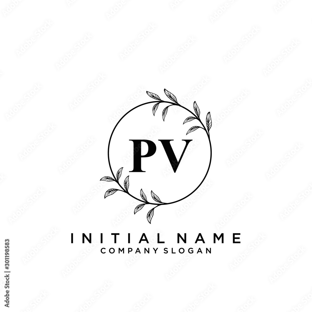 Letter PV Beauty Logo Template Vector Letter PV Beauty Logo Template Vector