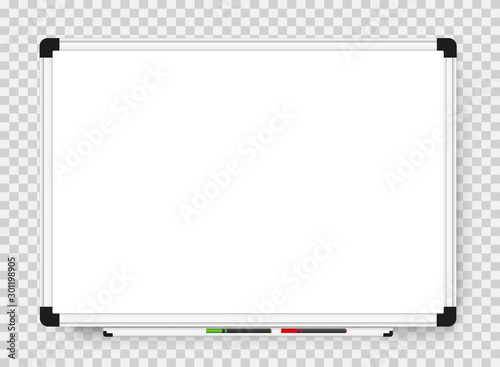 Fotografie, Obraz Empty white marker board on transparent background
