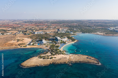 Aerial view of the Makronissos beach in Cyprus