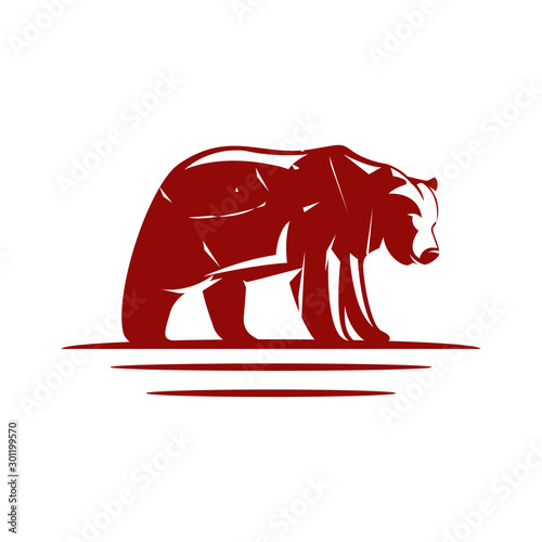 ILUSTRATION BEAR RED COLOR - VECTOR