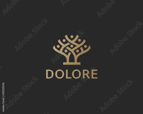 Tree logo icon design abstract minimal style illustration. Park nature vector sign symbol logotype