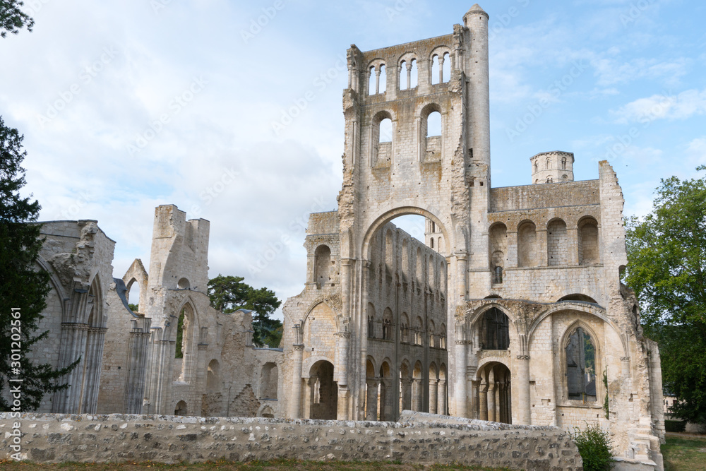the old abbey and Benedictine monastery at Jumieges in Normandy in France