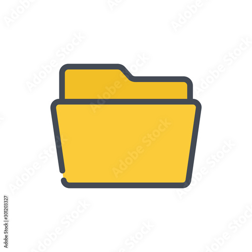 Open folder color line icon. Empty folder vector outline colorful sign.