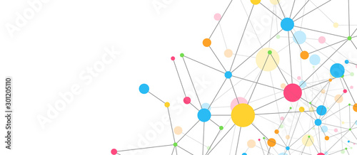 Line points connections geometric abstract background.