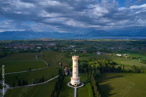 The Tower of San Martino della Battaglia a monumental tower erected in 1878 to commemorate the Battle of Solferino, Italy