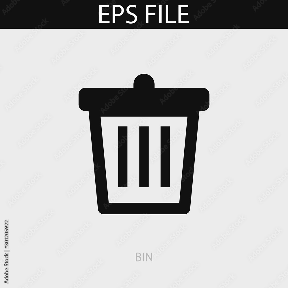 Bin icon. EPS vector file Bin icon. EPS vector file