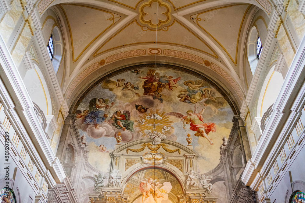 Sibiu, Romania - 4 Nov, 2019: Holy Trinity Cathedral, Sibiu, Romania