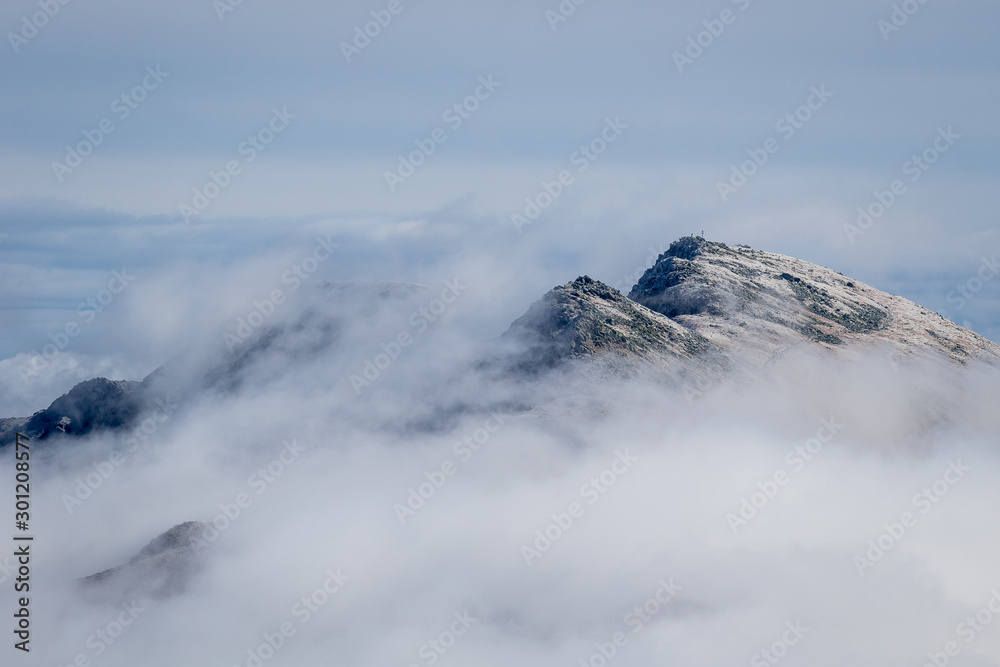 View from Chopok peak in Low Tatra Mountains to Dumbier peak