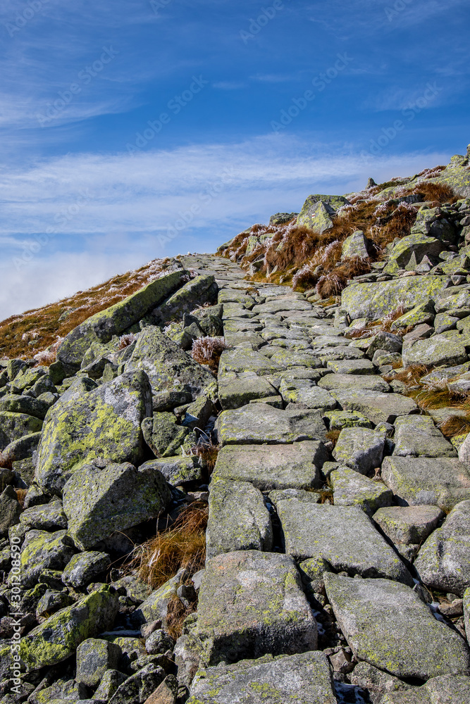 Stone walkway in Low Tatra Mountains, Slovakia