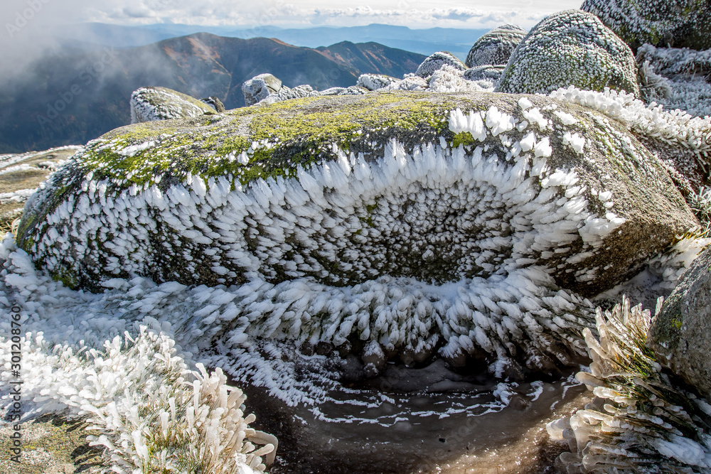 Frostbite stone in a beautiful nature of Slovakia national park