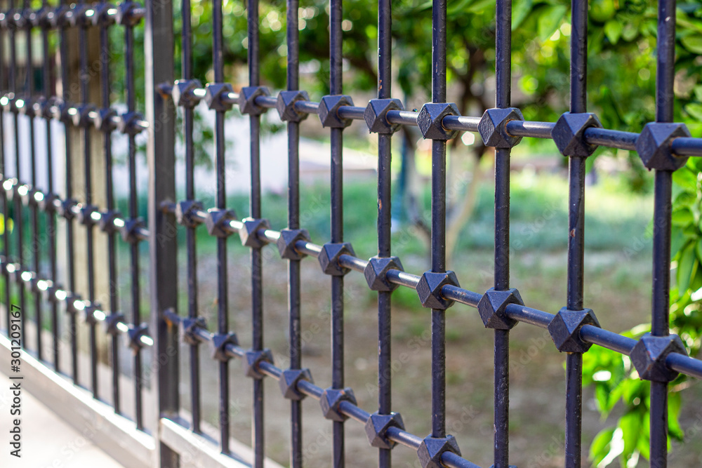 Perspective side clear shoot of iron made barriers Perspective side clear shoot of iron made barriers