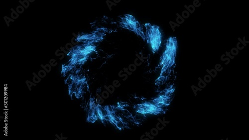 4 Blue Particle Shockwaves Overlay and alpha matte Graphic Elements