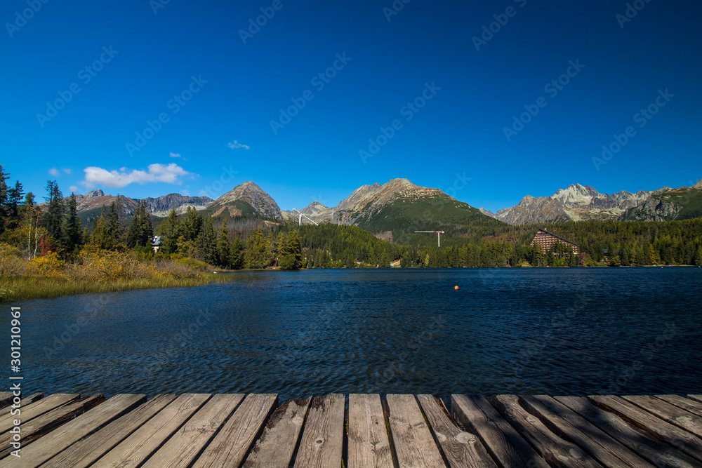 Strba tarn, lake in wonderful nature of Hihg Tatra Mountains in Slovakia