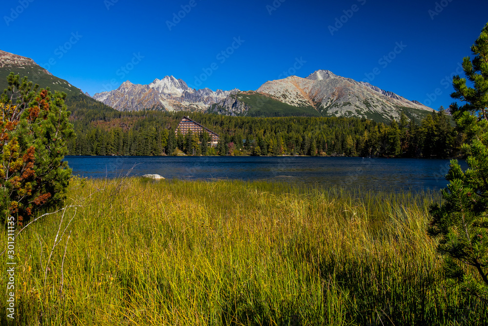 Strba tarn, lake in wonderful nature of Hihg Tatra Mountains in Slovakia