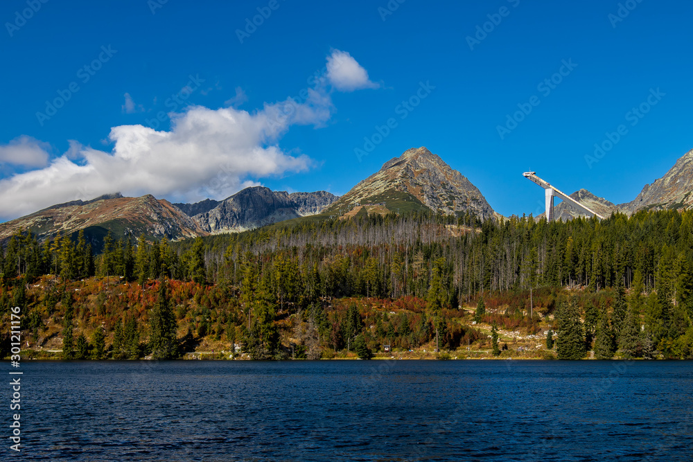 Strba tarn, lake in wonderful nature of Hihg Tatra Mountains in Slovakia