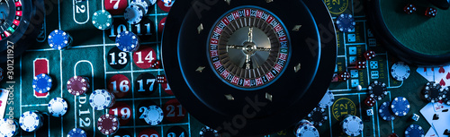 Casino background, poker Ch...