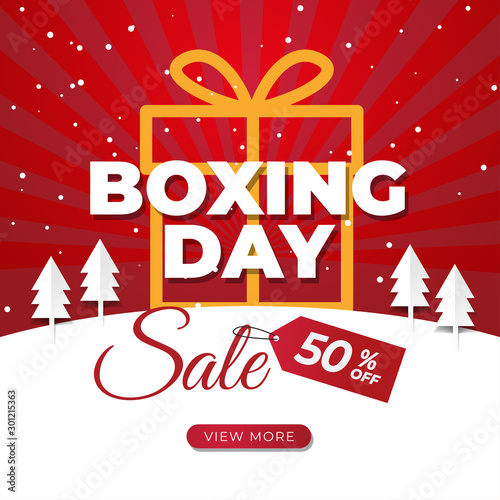Boxing Day sale background for social media post