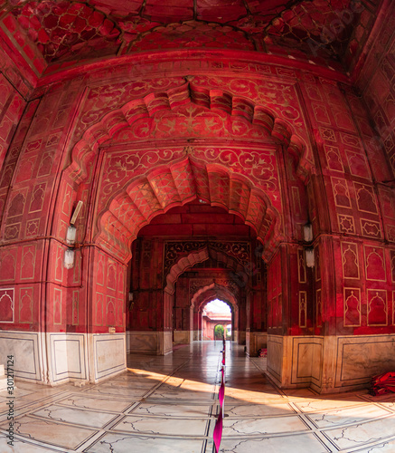 Interior of the Jama Masjid, Old town of Delhi, India. It is the principal mosque in Delhi photo