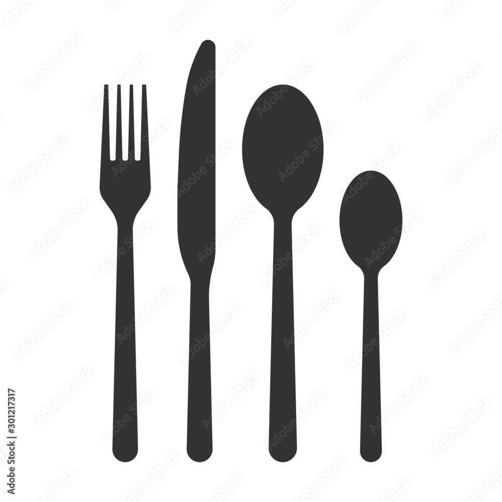 Spoon fork knife vector icon, restaurant symbol. Vector stock illustration. Spoon fork knife vector icon, restaurant symbol. Vector stock illustration.