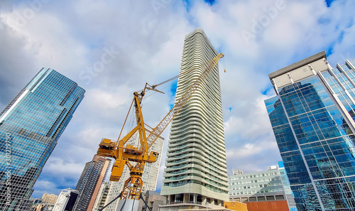 Photography Construction of the luxury condominium in the heart of а city downtown at a prem