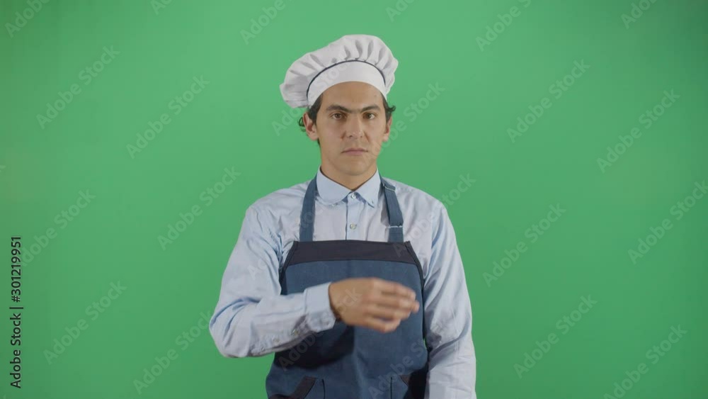 Adult Man Cook Smelling His Dirty Hands Adult Man Cook Smelling His Dirty Hands