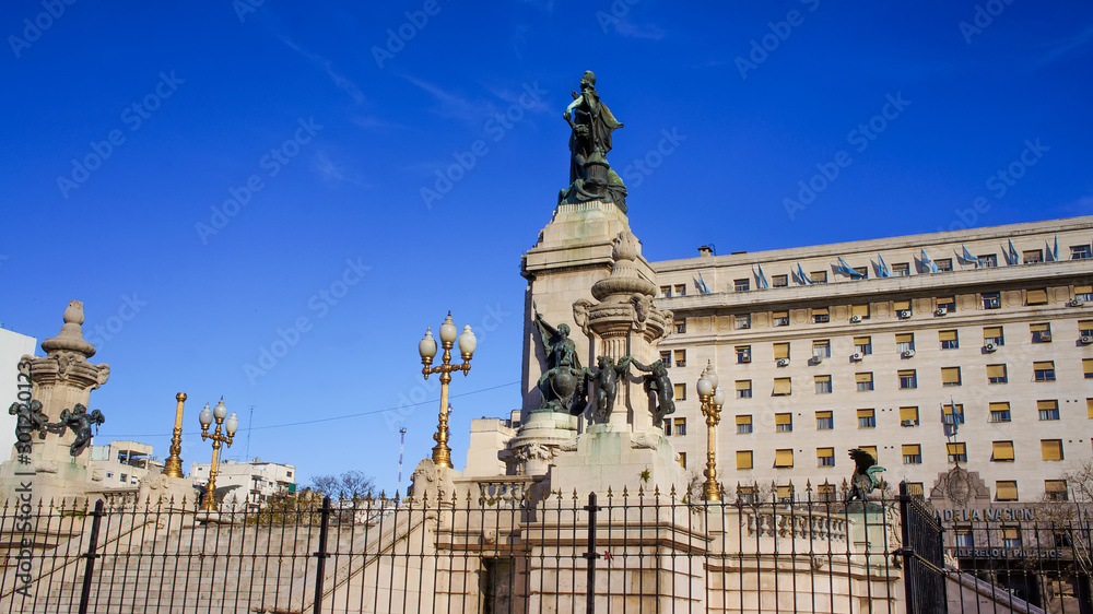 Buenos Aires, Argentina-20 May, 2019: National Congress plaza of Buenos Aires