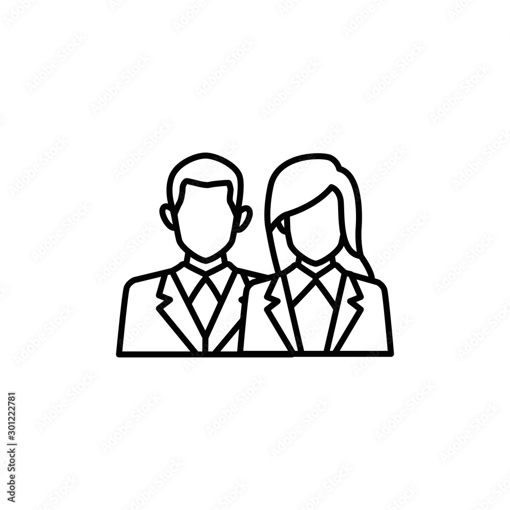 Isolated woman and man avatar line design Isolated woman and man avatar line design