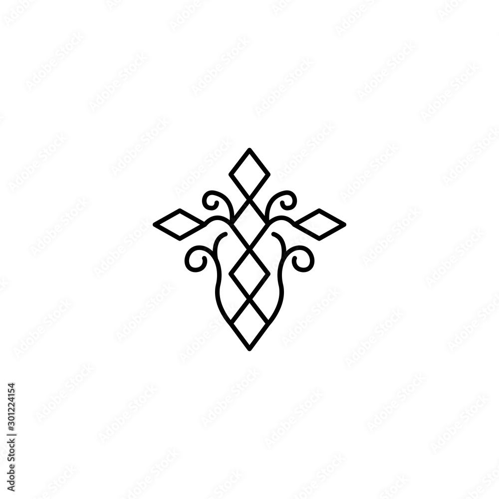elegant floral cross faith logo vector concept elegant floral cross faith logo vector concept