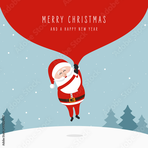 Santa claus holding huge ba...