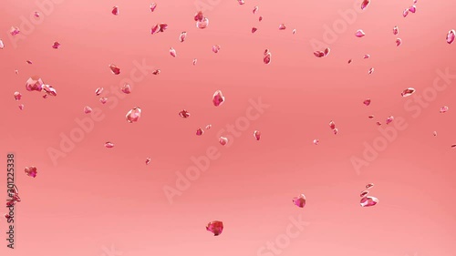 red ruby hearts falling down