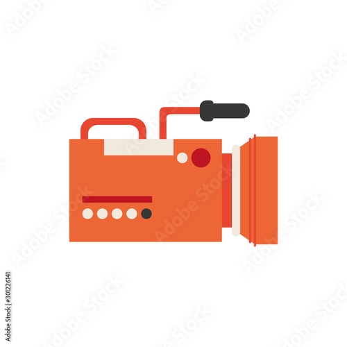 Isolated videocamera icon flat design