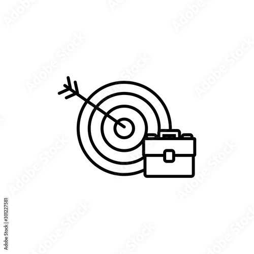 Isolated target and suitcase icon line design