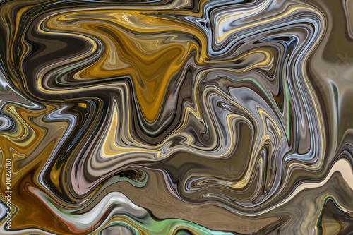 Abstraction in multicolored smooth lines of a wavy texture. Blurry colors of a colored background.