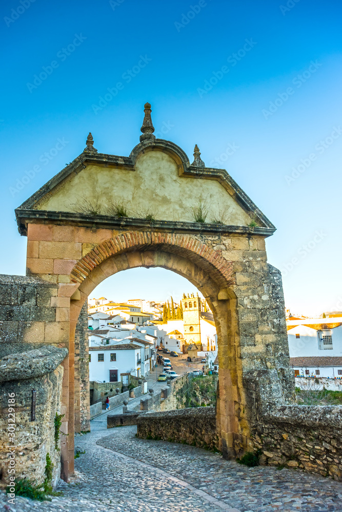 Puerta de Felipe V or Arco de Felipe V, Historic and Artistic Center of Ronda, Malaga, Andalusia, Spain, Iberian Peninsula