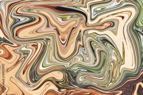 Abstraction in multicolored smooth lines of a wavy texture. Blurry colors of a colored background.