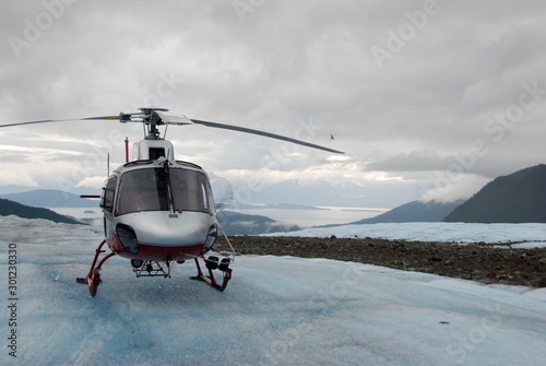 Helicopter on Glacier
