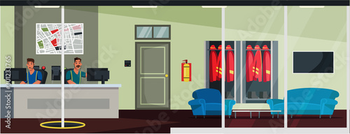 Emergency service operators flat illustration