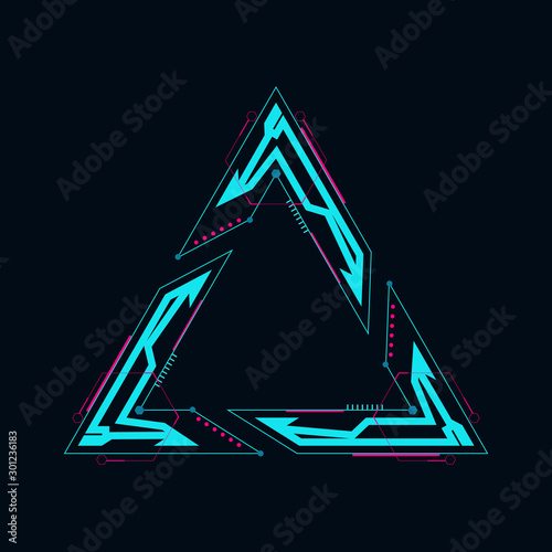 Futuristic triangular frame.